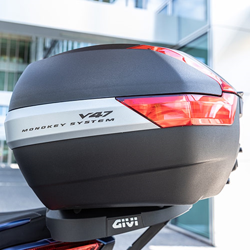 Givi Monokey Topcase V47 mit Alublende - 47 Liter - schwarz