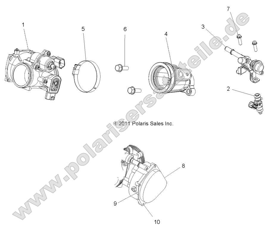 Engine, Throttle Body and Fuel Rail