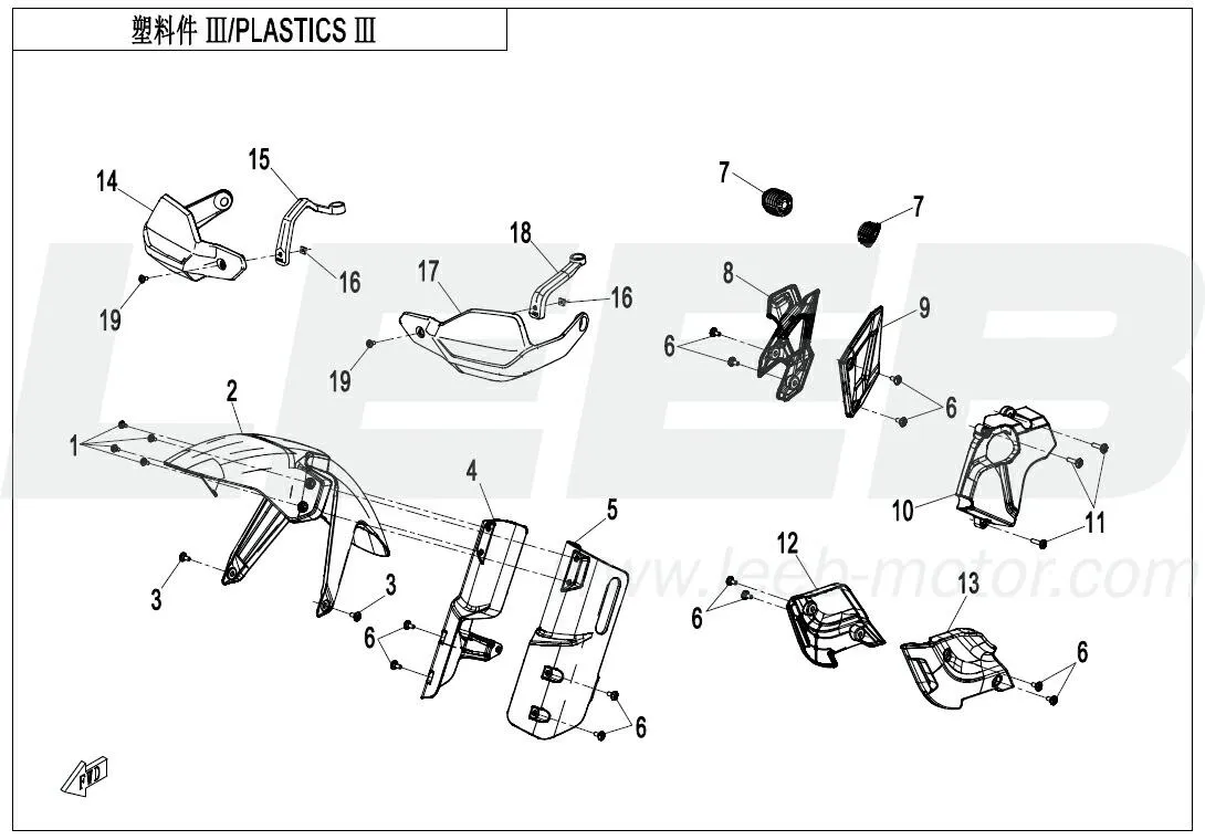 Verkleidungsteile 3 (tiefer Kotflügel) 