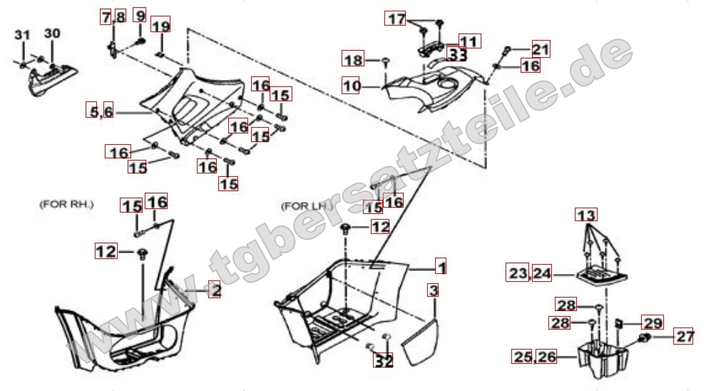 Fußstütze - Tankabdeckung schwarz