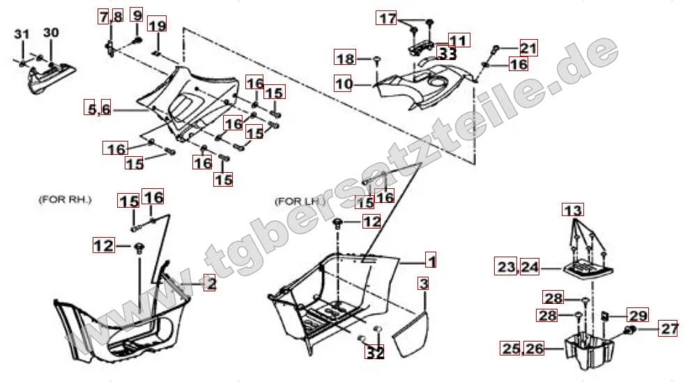 Fußstütze - Tankabdeckung schwarz