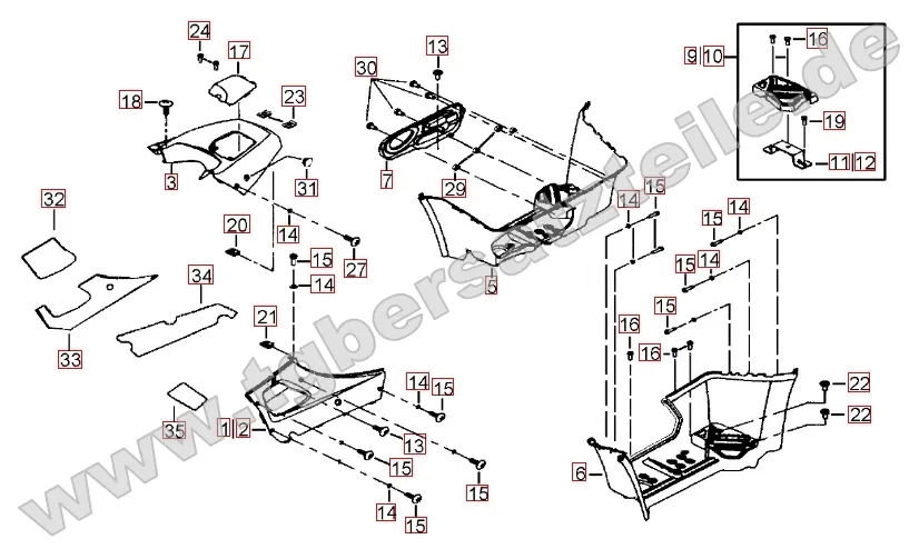 Fußstütze - Tankabdeckung