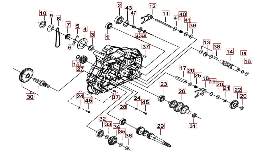 Motorgehäuse links 2 Motorgehäuse links 2