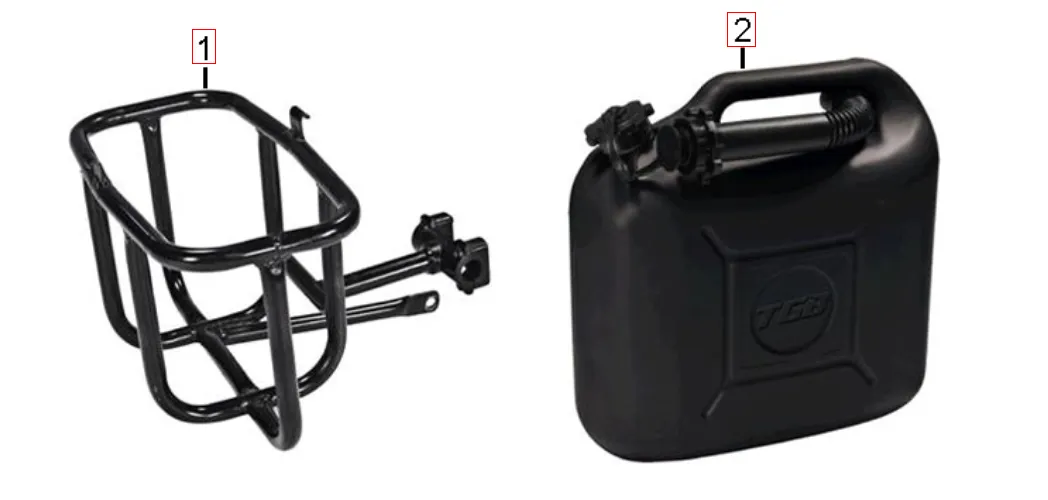 Benzinkanister u. Halter Benzinkanister u. Halter