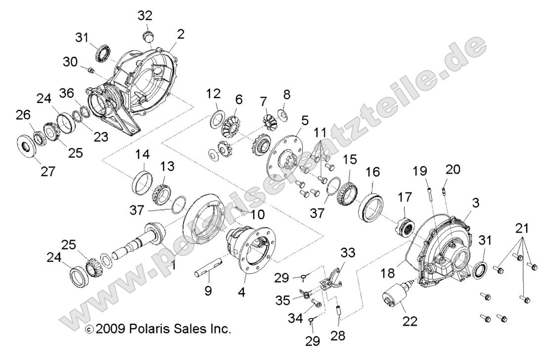 Drive Train, Rear Gearcase Drive Train, Rear Gearcase
