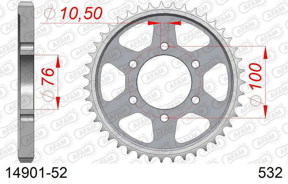 AFAM Kettensatz Stahl 532 ZVX 15x52 - Suzuki GSX 1100 F 1987-88 - 01492205