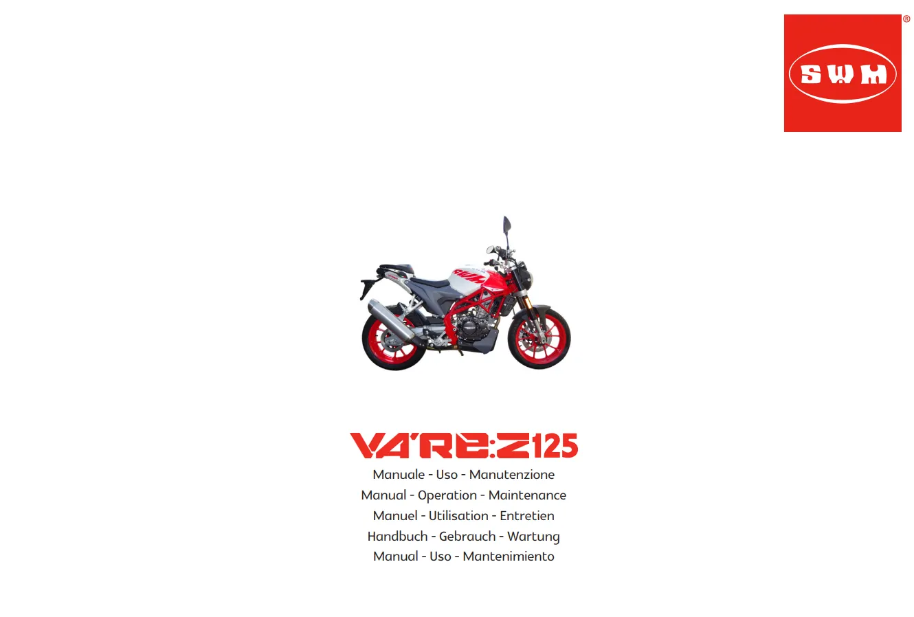 SWM Benutzerhandbuch Varez 125 Euro4 2020-22 SWM Benutzerhandbuch Varez 125 Euro4 2020-22