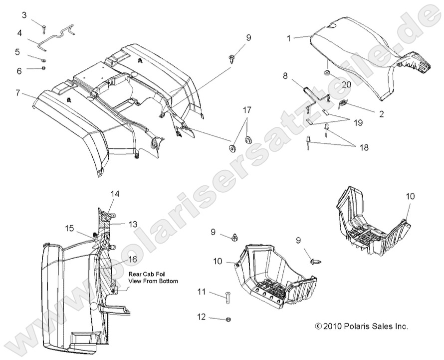 BODY, REAR CAB, SEAT and FOOTWELLS