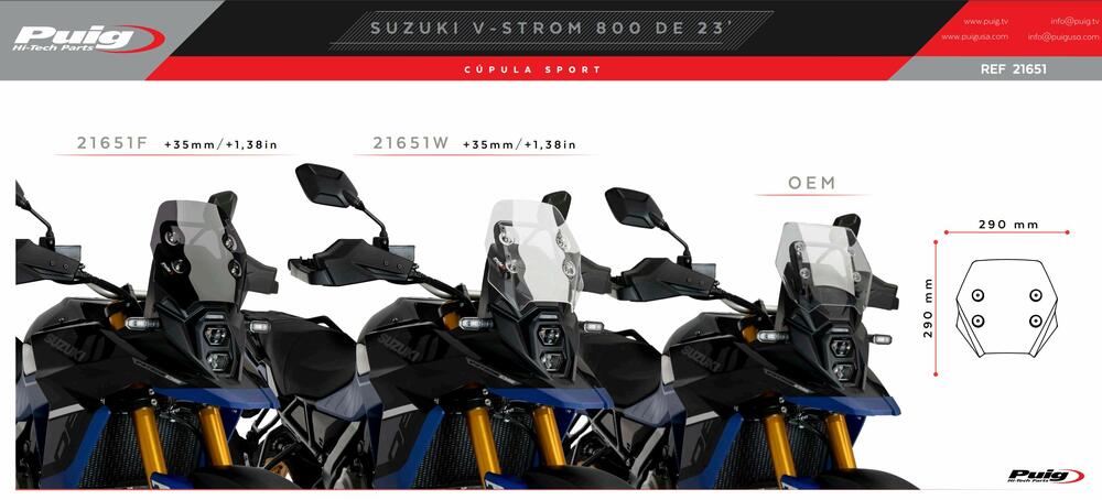Puig Sport Verkleidungsscheibe Getönt - Suzuki DL 800 V-Strom 2023-24