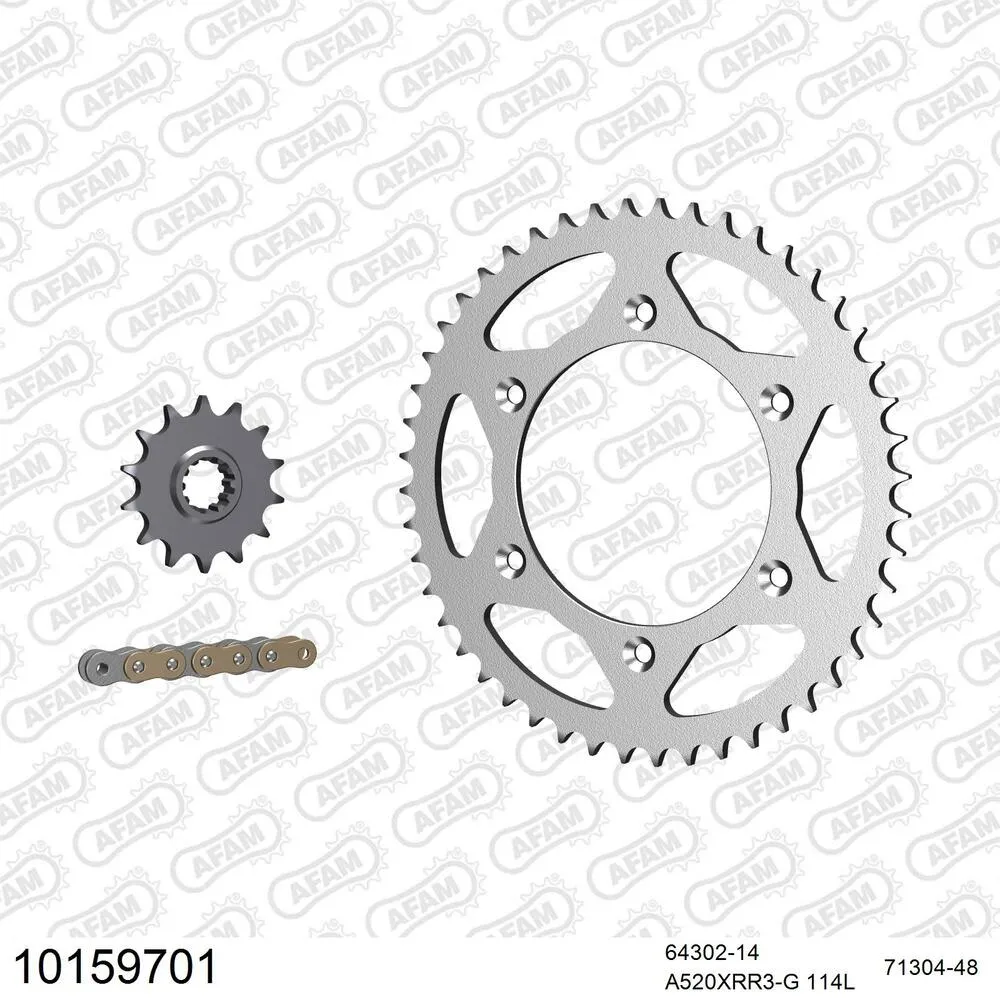 AFAM Kettensatz Stahl 520 XRR3-G 14x48 - Husaberg FE 501 2000-02 - 10159701
