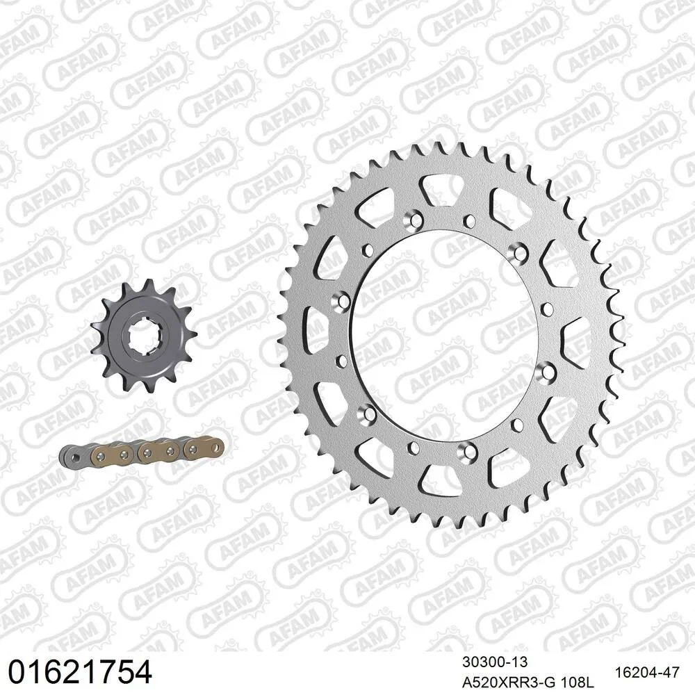 01621754 AFAM Kettensatz Stahl 520 XRR3-G 13x47 - Kawasaki KDX 200 1995-06 - 01621754