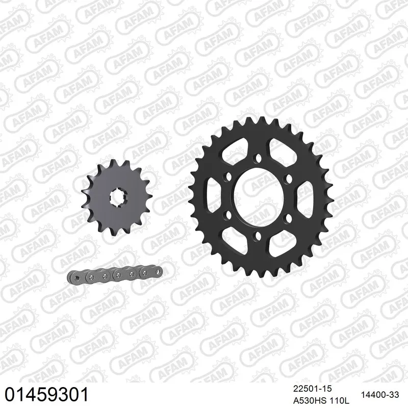 AFAM Kettensatz Stahl 530 HS 15x33 - Suzuki T 500 1968-75 - 01459301