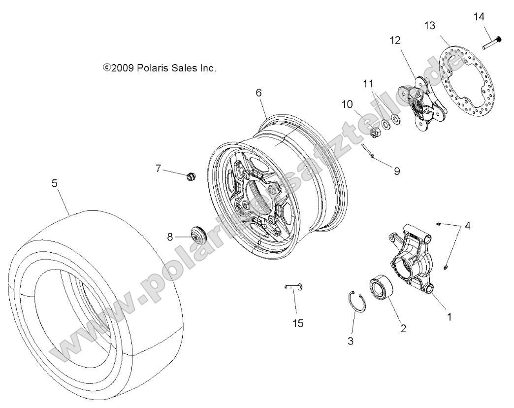 Wheels, Rear and Hub (49ATVWHEELREAR10SPXP550) Wheels, Rear and Hub (49ATVWHEELREAR10SPXP550)