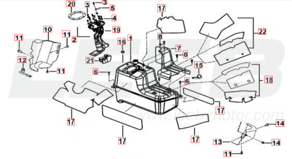 Hitzeschutz f. Krafftstofftank