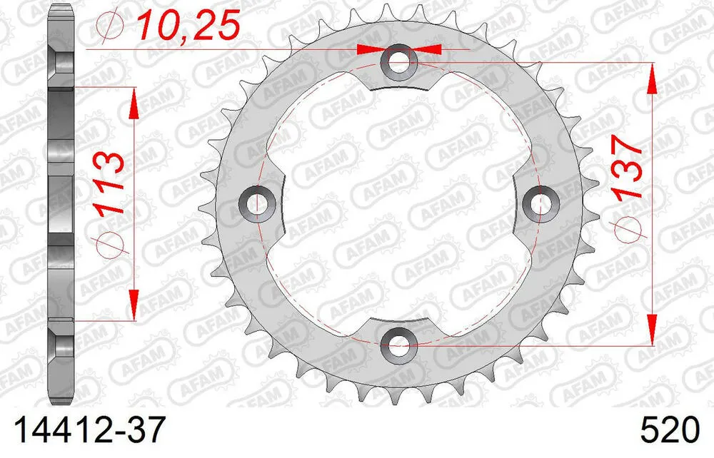 AFAM Kettensatz Stahl 520 XRR3-G 14x37 - Suzuki LT-R 450 Quadracer 2008-11 - 01451901