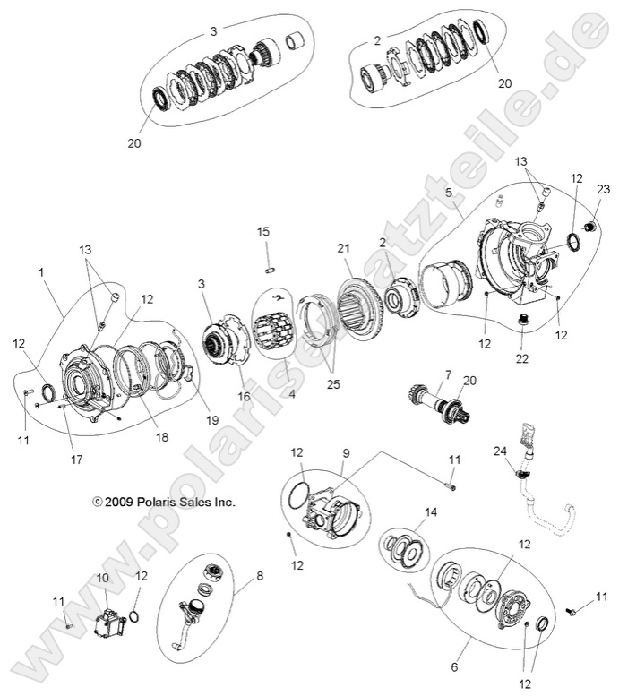 DRIVE TRAIN, FRONT GEARCASE INTERNALS (Built 3/06/10 and After)