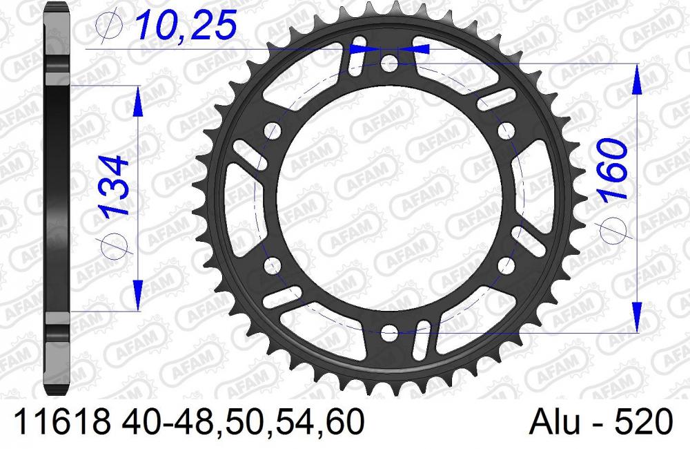 AFAM_Racing_Kettenrad_Aluminium_hinten___520___11618 AFAM Racing Kettenrad Aluminium hinten - 520 - 11618