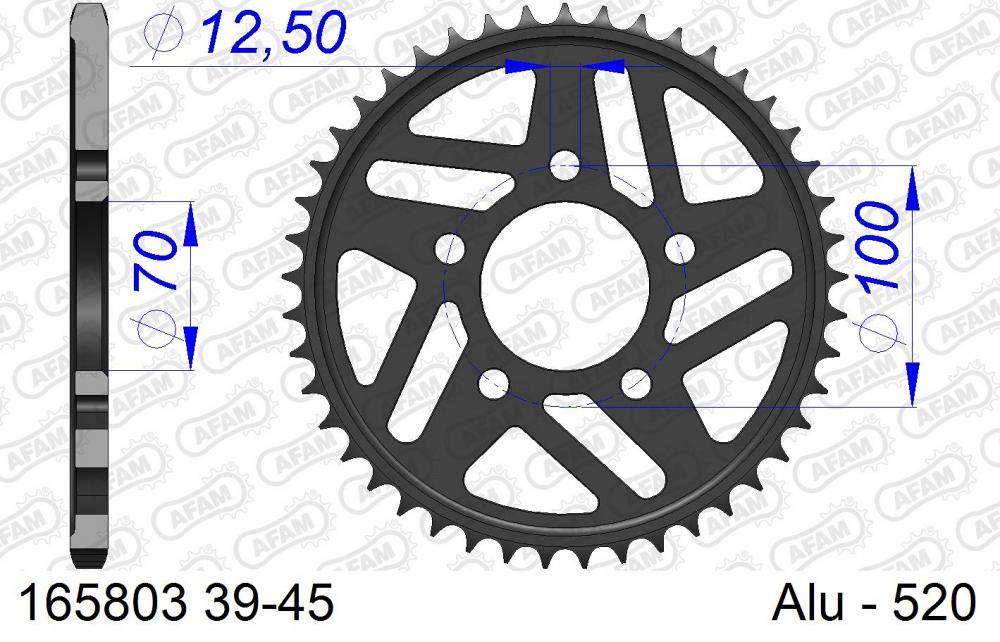 AFAM_Racing_Kettenrad_Aluminium_hinten___520___165803 AFAM Racing Kettenrad Aluminium hinten - 520 - 165803