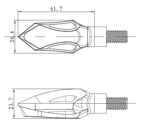 Puig Sequenzielle LED Blinker Set Tower, schwarz, Glas klar, ABE, 70x24 mm