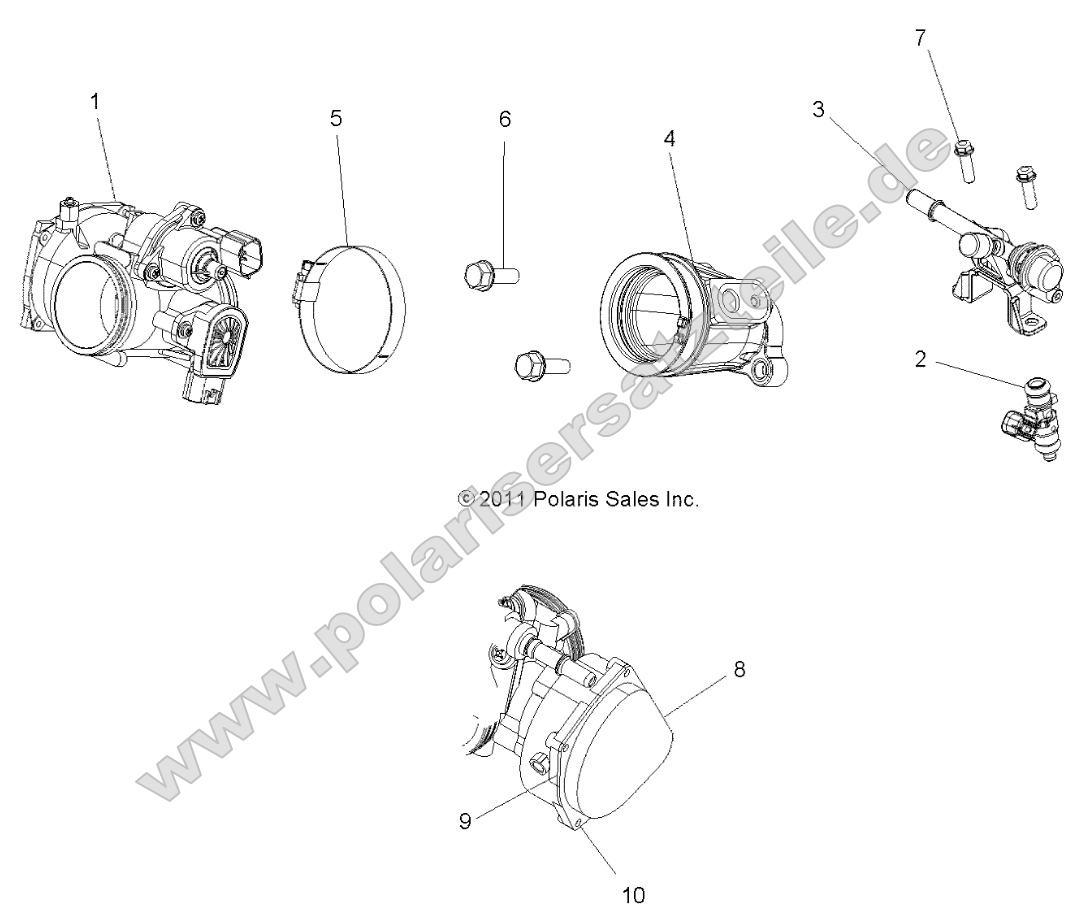 Engine, Throttle Body and Fuel Rail
