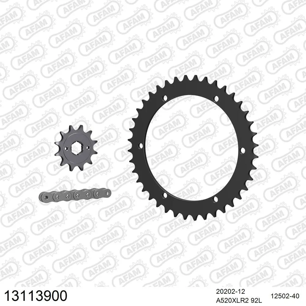 AFAM Kettensatz Stahl 520 XLR2 12x40 - Xroads Mustang 125 2003-04 - 13113900