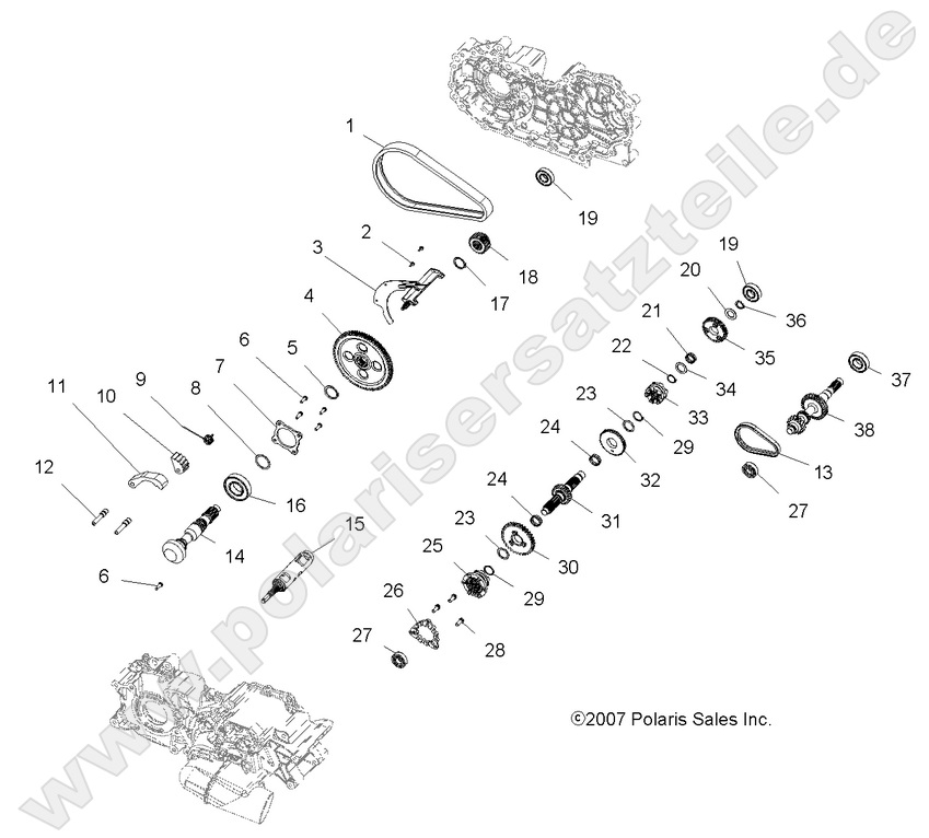 DRIVE TRAIN, MAIN GEARCASE INTERNAL DRIVE TRAIN, MAIN GEARCASE INTERNAL
