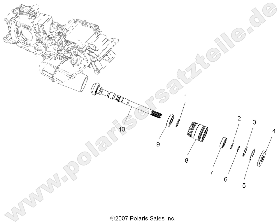 DRIVE TRAIN, MAIN GEARCASE OUTPUT SHAFT