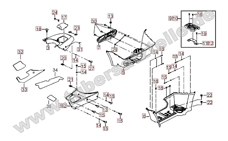 Fußstützen - Tankabdeckung Fußstützen - Tankabdeckung