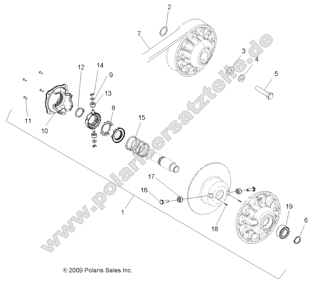 Drive Train, Secondary Clutch (49ATVCLUTCHDRIVEN08SPX25) Drive Train, Secondary Clutch (49ATVCLUTCHDRIVEN08SPX25)