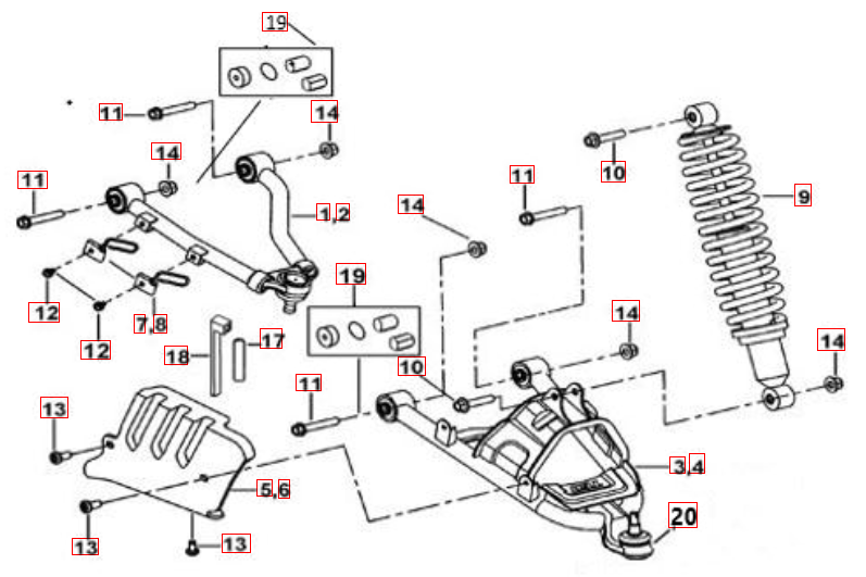Federbein vorne (orange)