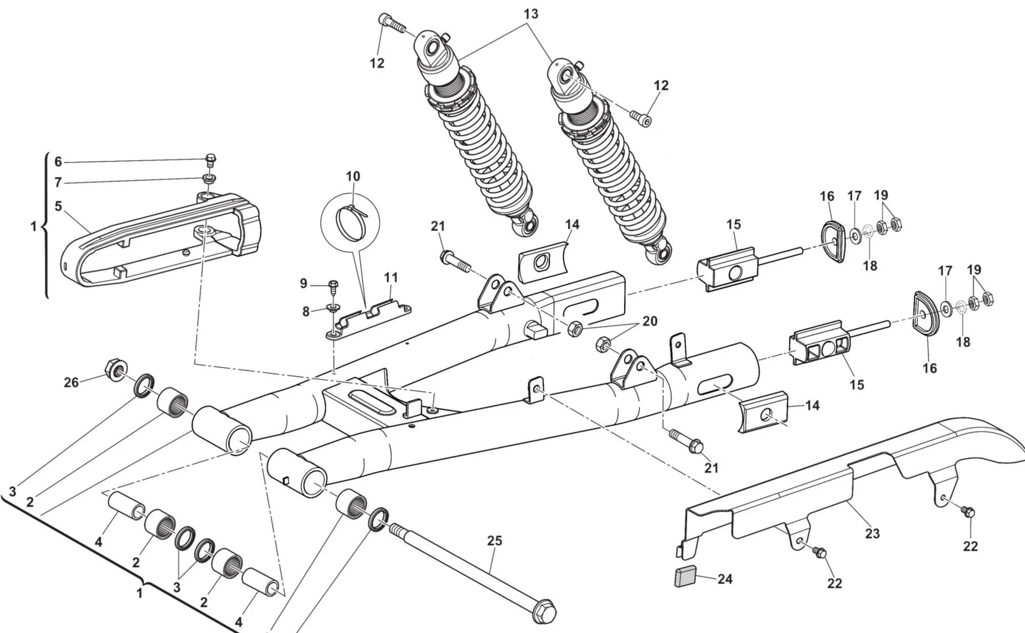 Hinterradschwinge / Stoßdämpfer