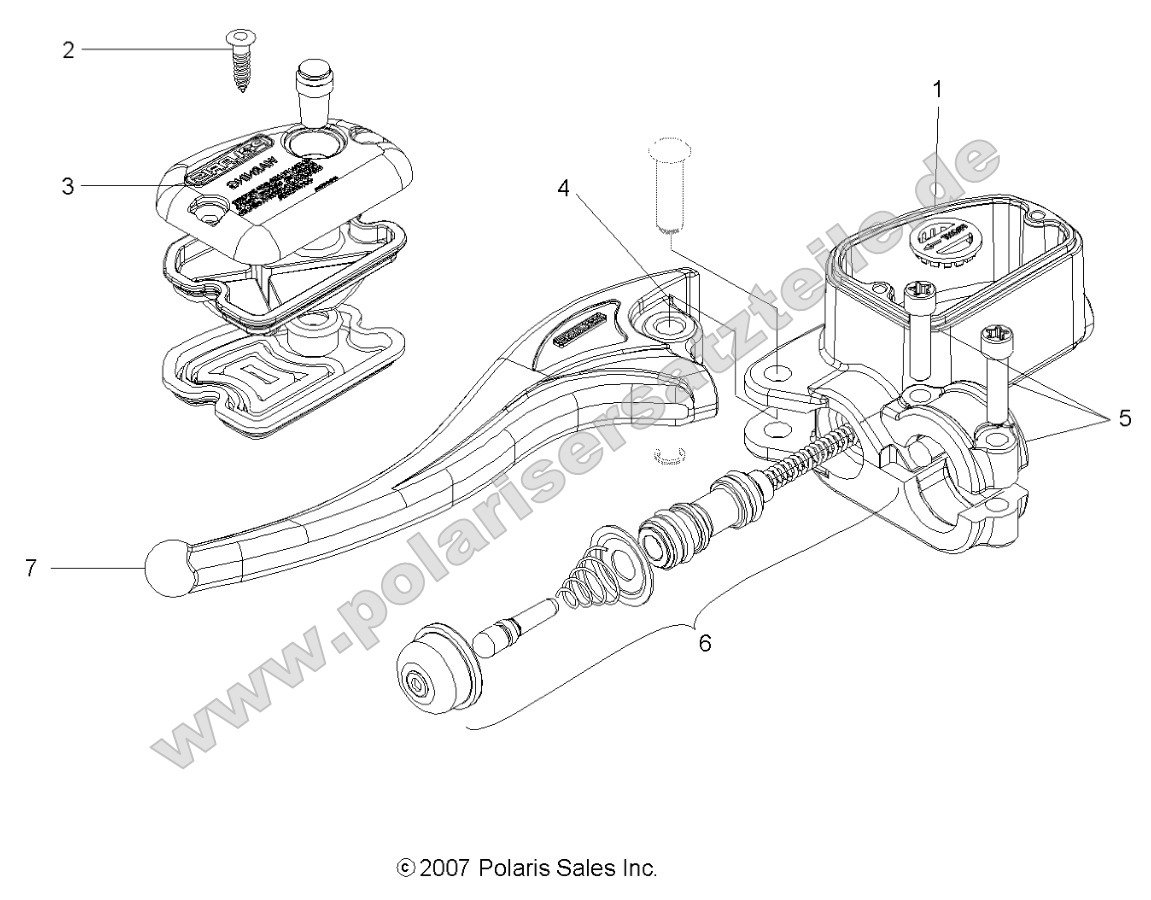 Brakes, Front Brake Lever and LH Master Cylinder Brakes, Front Brake Lever and LH Master Cylinder