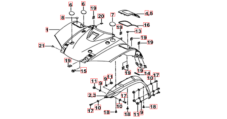 Frontverkleidung schwarz-metallic