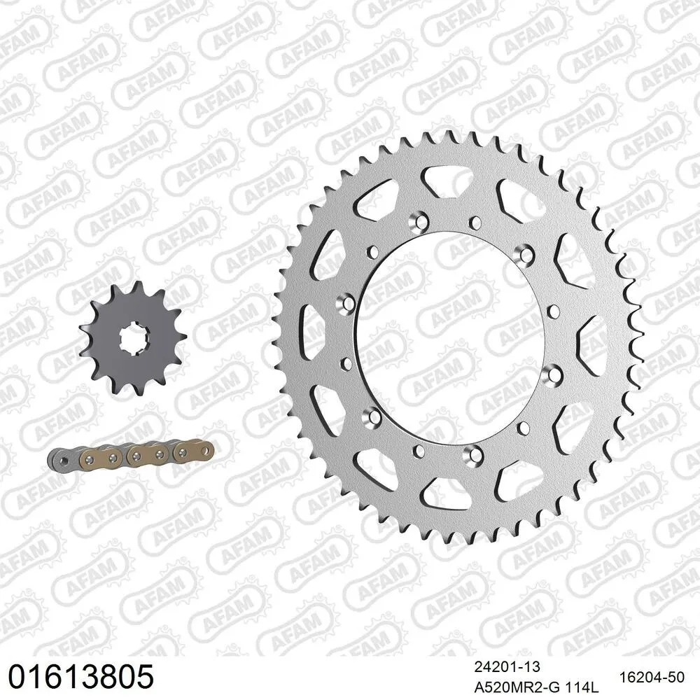 01613805 AFAM Kettensatz Stahl 520 MR2-G 13x50 - Kawasaki KX 125 2004-08 - 01613805