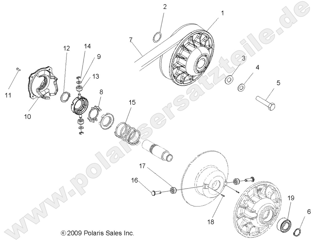DRIVE TRAIN, SECONDARY CLUTCH DRIVE TRAIN, SECONDARY CLUTCH