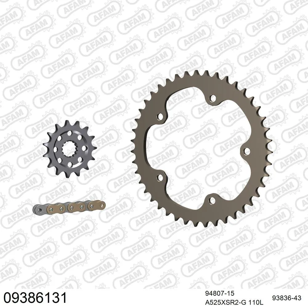 AFAM Kettensatz Aluminium 525 XSR2-G 15x43 - Mv Agusta Brutale 910 R 2005-08 - 09386131