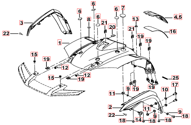 Frontverkleidung dunkelblau-metallic