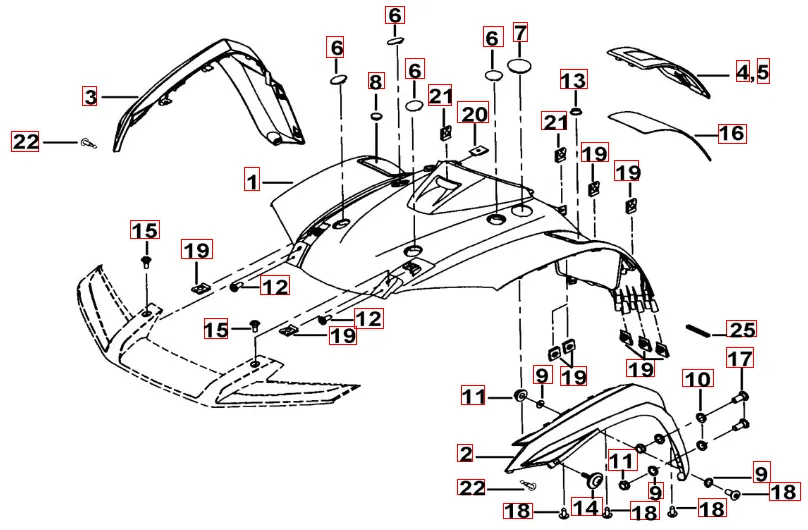 Frontverkleidung dunkelblau-metallic