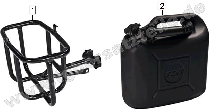 Benzinkanister u. Halter