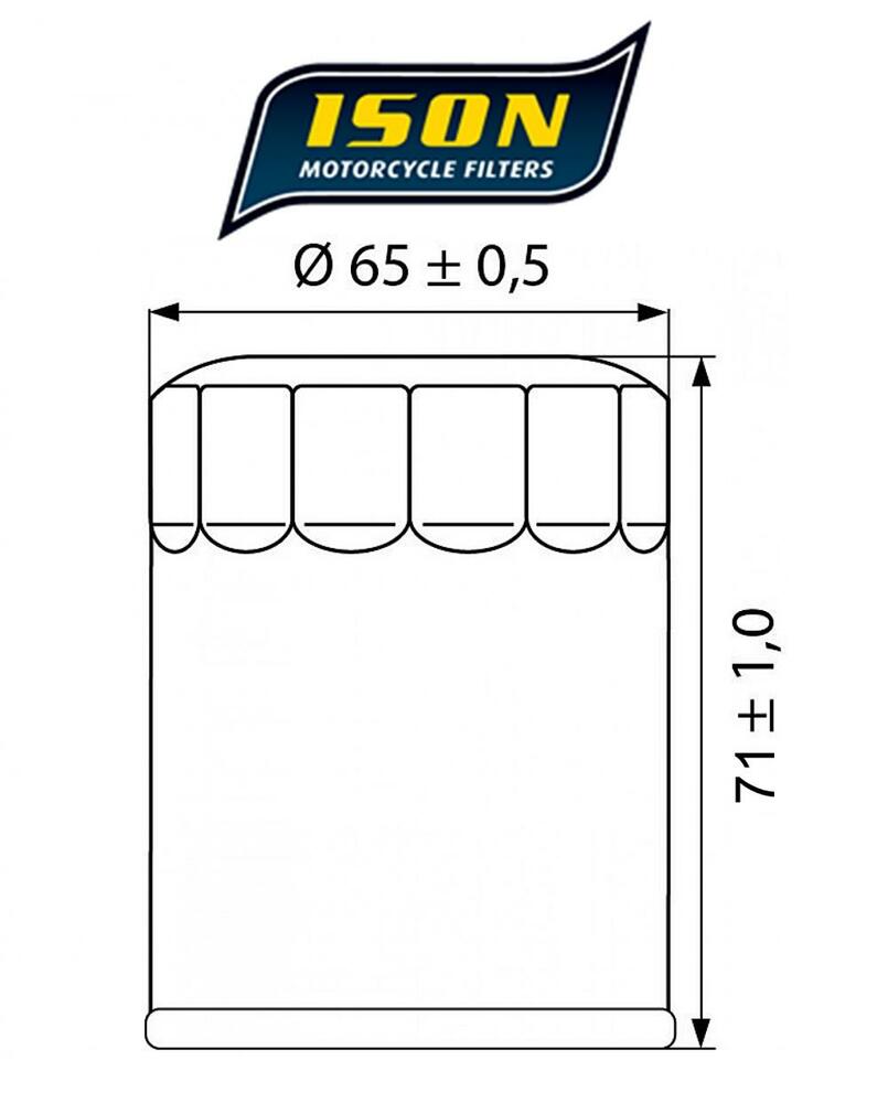Ison_Patronen_Oelfilter_303_Daten ISON Ölfilter 303 Yamaha YXR 450 660 Rhino