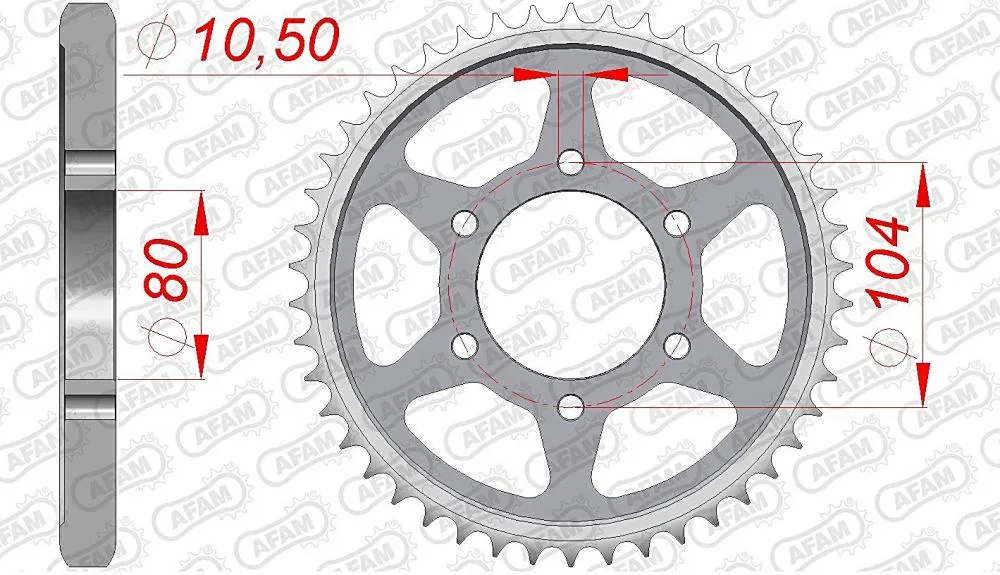 afam_kettenrad_hinten_16604 AFAM Kettensatz Stahl 530 XSR2-G 16x41 - Kawasaki ZX-9R Ninja 1998-01