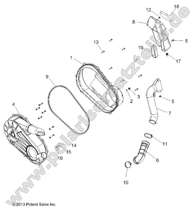 Drive Train, Clutch Cover and Ducting