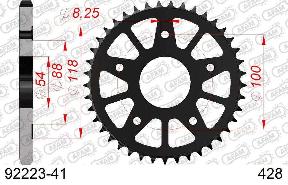 92223-41 AFAM Kettensatz Stahl 428 XMR2-G 15x41 - Gogoro 1 Electric 2016-20 - 09200100
