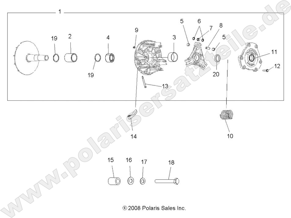 DRIVE TRAIN, PRIMARY CLUTCH DRIVE TRAIN, PRIMARY CLUTCH