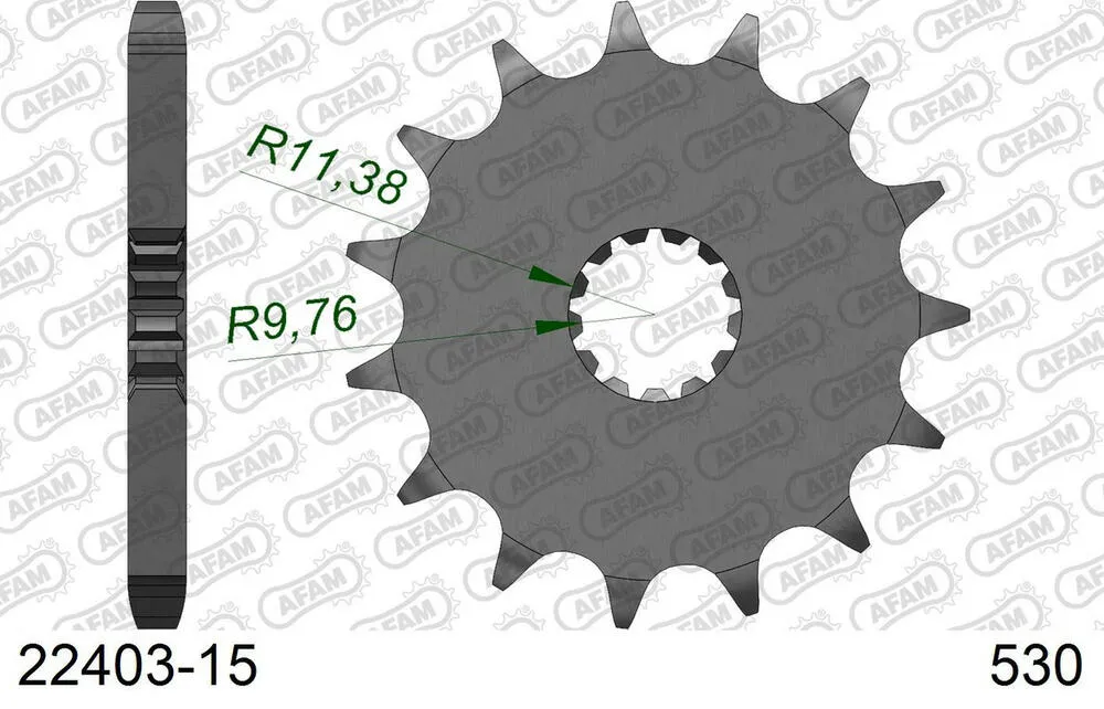 22403-15 AFAM Kettensatz Stahl 530 XMR3 15x43 - Suzuki GSX 400 F 1981-85 - 01443202