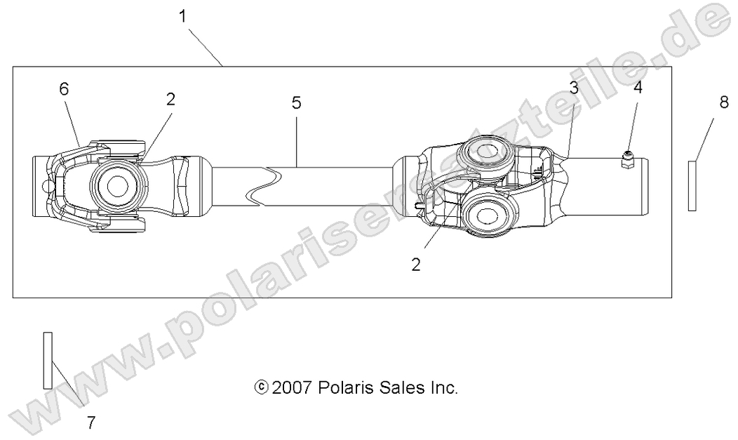 DRIVE TRAIN, FRONT PROP SHAFT (Built 9/17/07 and Before) DRIVE TRAIN, FRONT PROP SHAFT (Built 9/17/07 and Before)