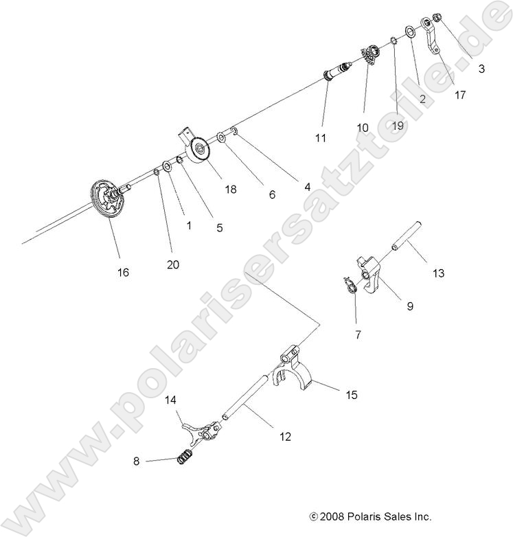 DRIVE TRAIN, MAIN GEARCASE SHIFT FORKS