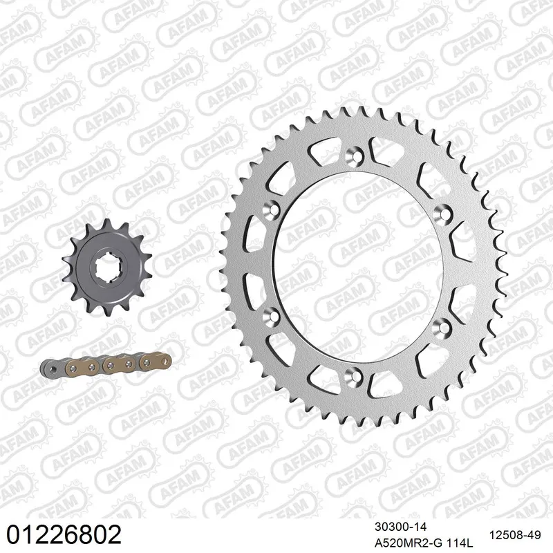 01226802 AFAM Kettensatz Stahl 520 MR2-G 14x49 - Yamaha YZ 250 1995 - 01226802