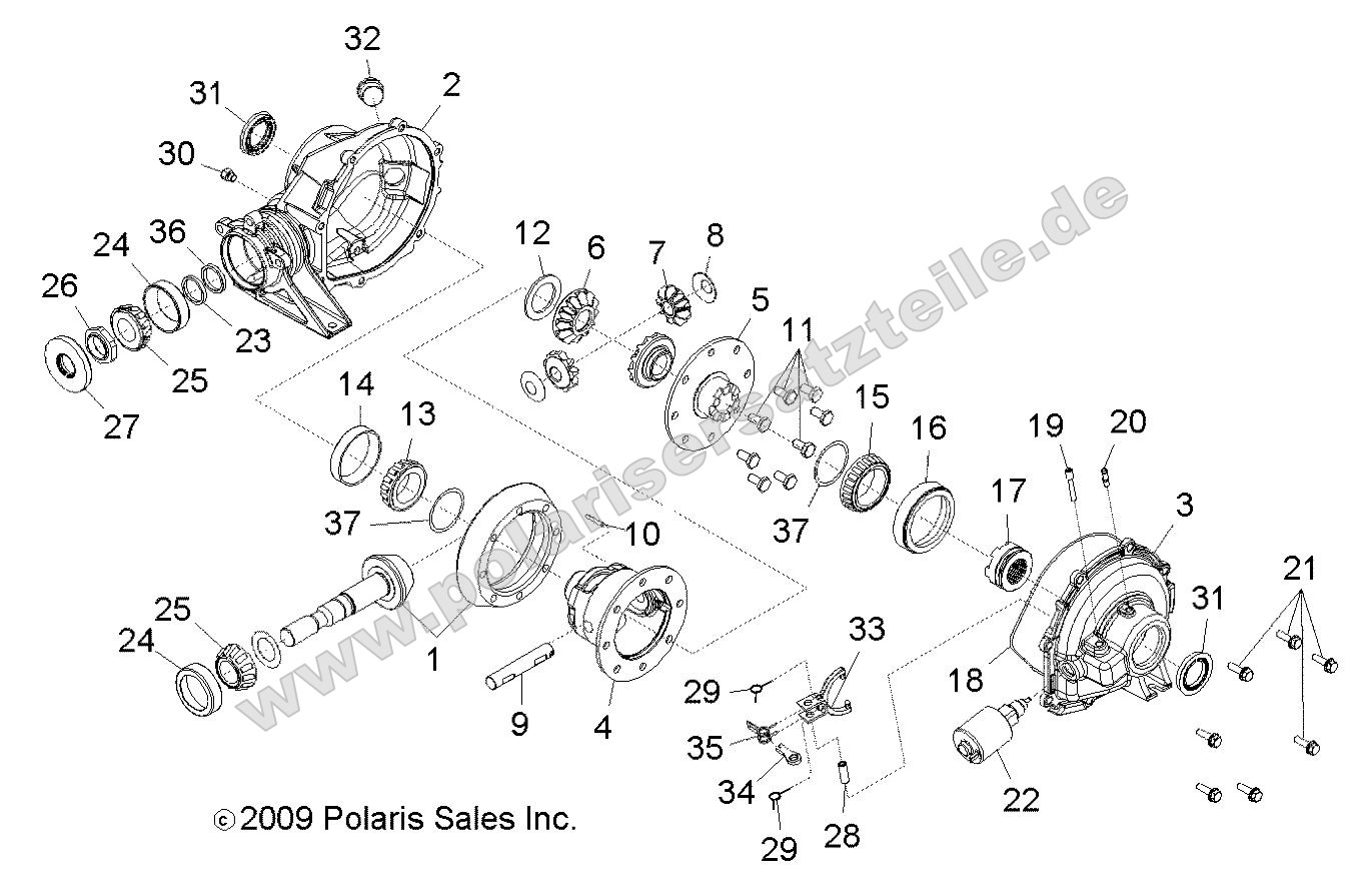 Drive Train, Rear Gearcase Drive Train, Rear Gearcase