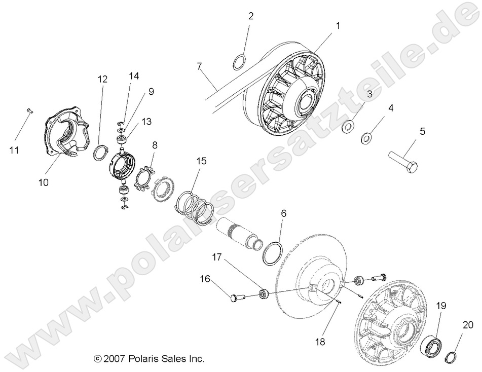 DRIVE TRAIN, SECONDARY CLUTCH